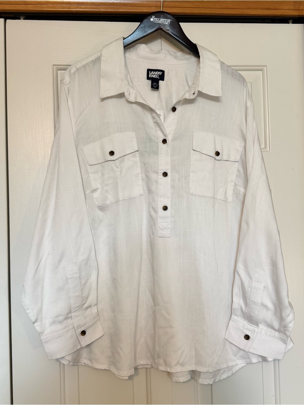 Lands’ End Twill TENCEL Fiber Popover Shirt NWT - Picture 2 of 10